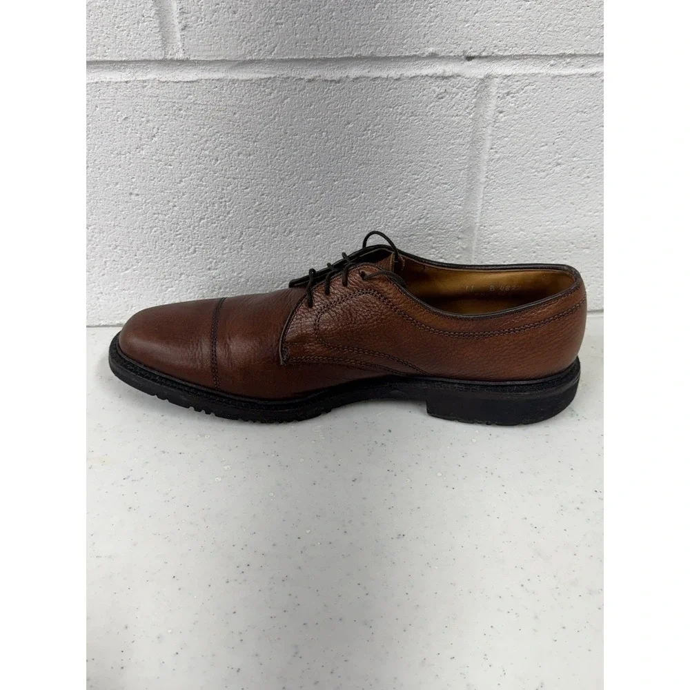Allen Edmonds Becker Men Size 11‎ B Shoes Brown Leather Cap Toe Low Top Oxford